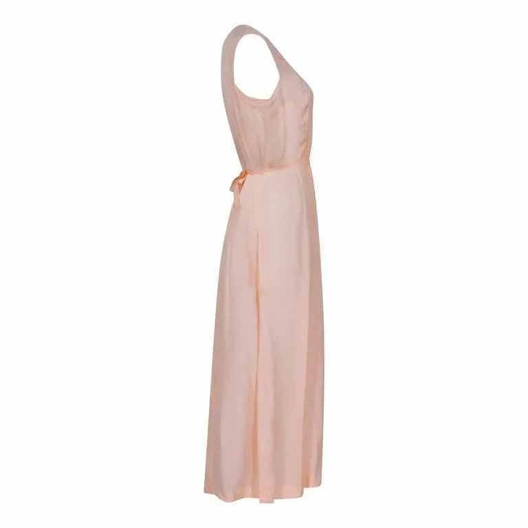 1930s Peach Silk Slip Nightdress