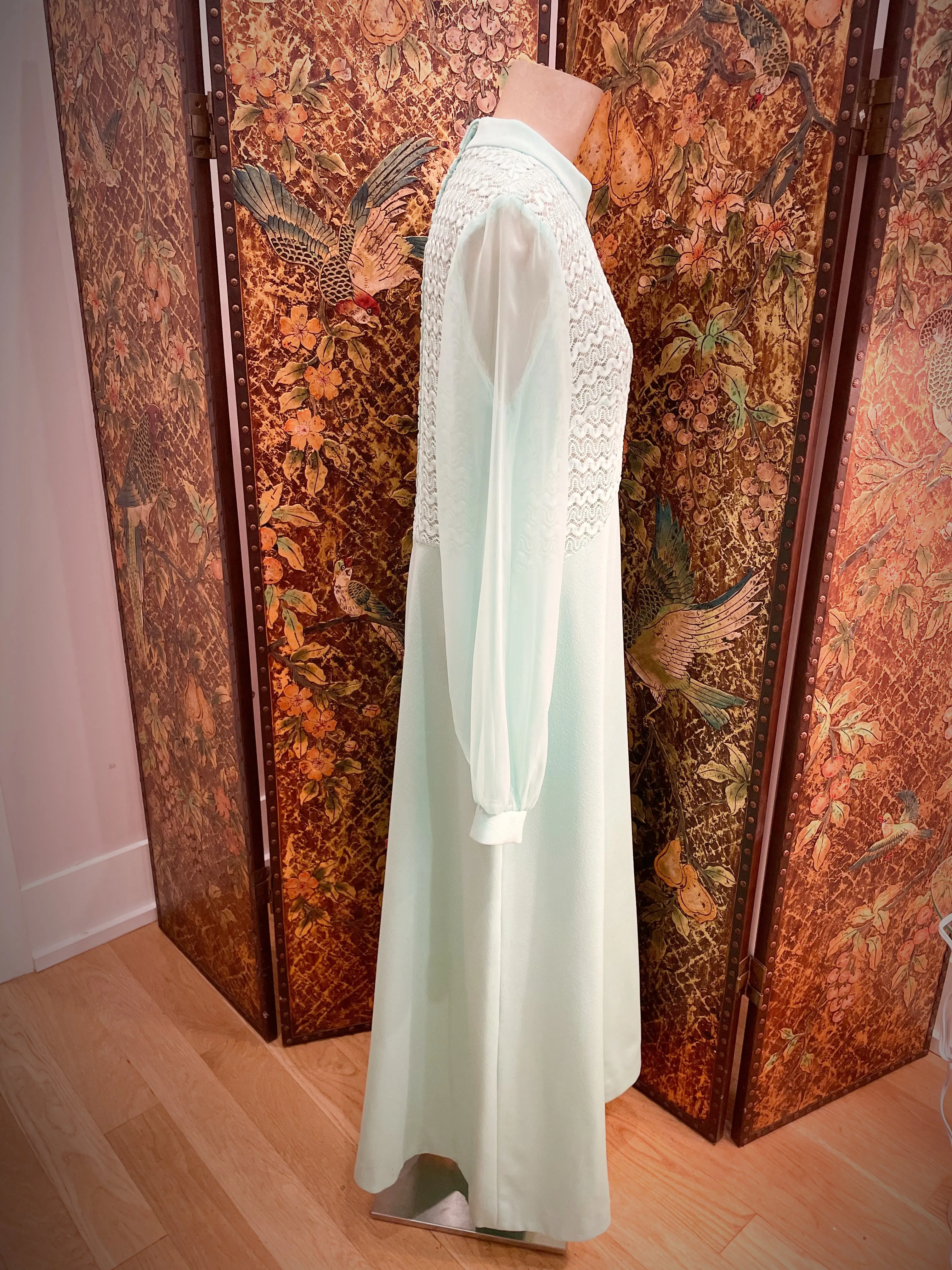 1970s Seafoam Green Gown