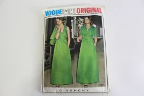 1970s Vogue Paris Designer 2792 Givenchy Sewing Pattern, Women's Dress