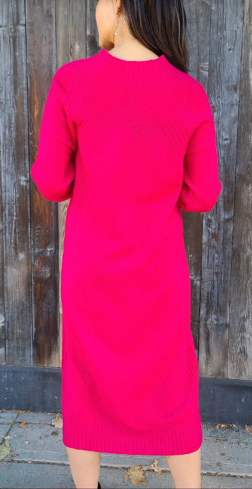 231114239 Magenta Sweater Dress