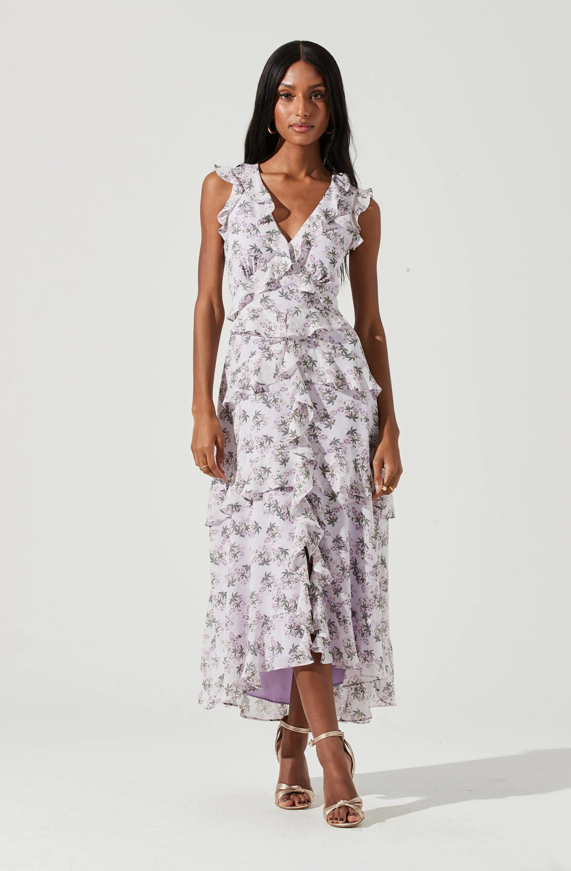 Allie Floral Ruffle Maxi Dress