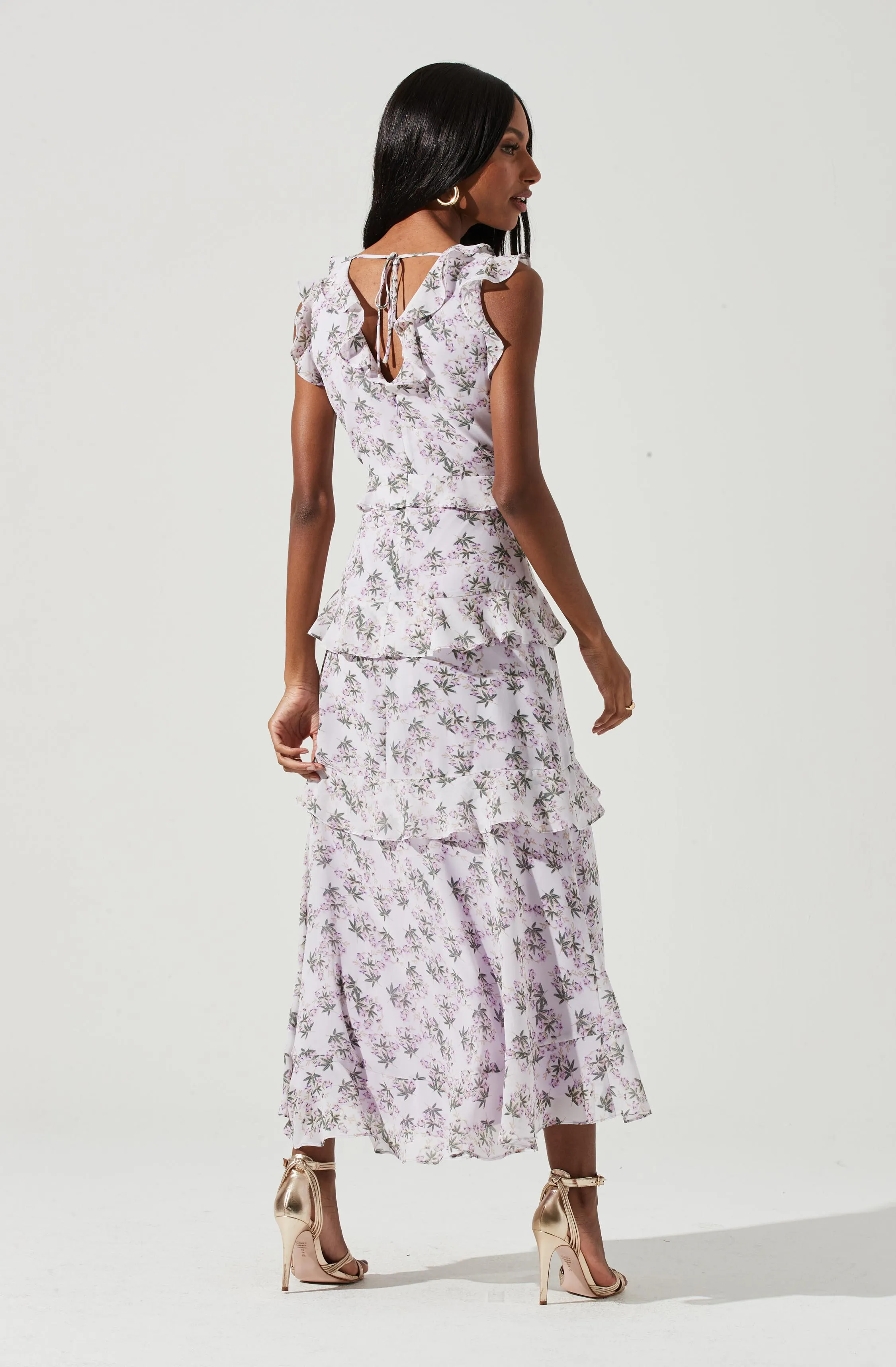 Allie Floral Ruffle Maxi Dress