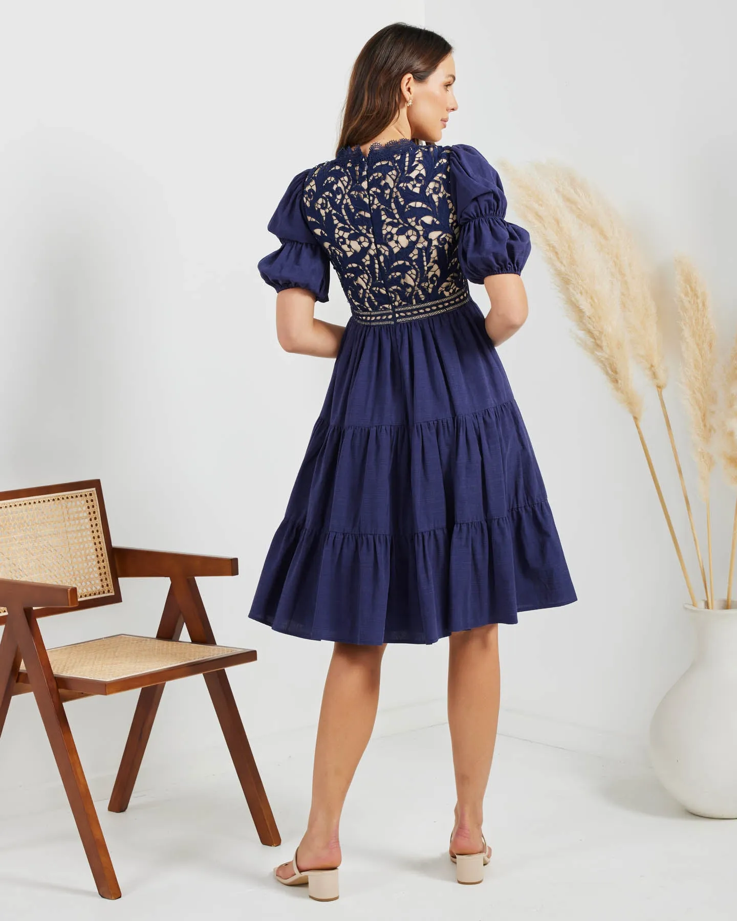 Alma Dress-Navy