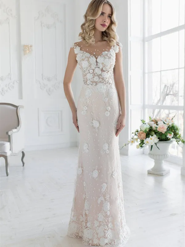 Appliques Elegant 2020 Wedding Dresses, Lace Mermaid Popular Wedding Dresses