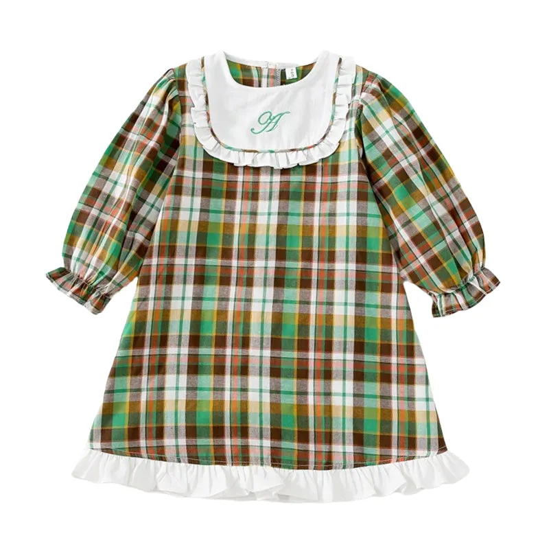 Baby Kid Girls Checked Dresses