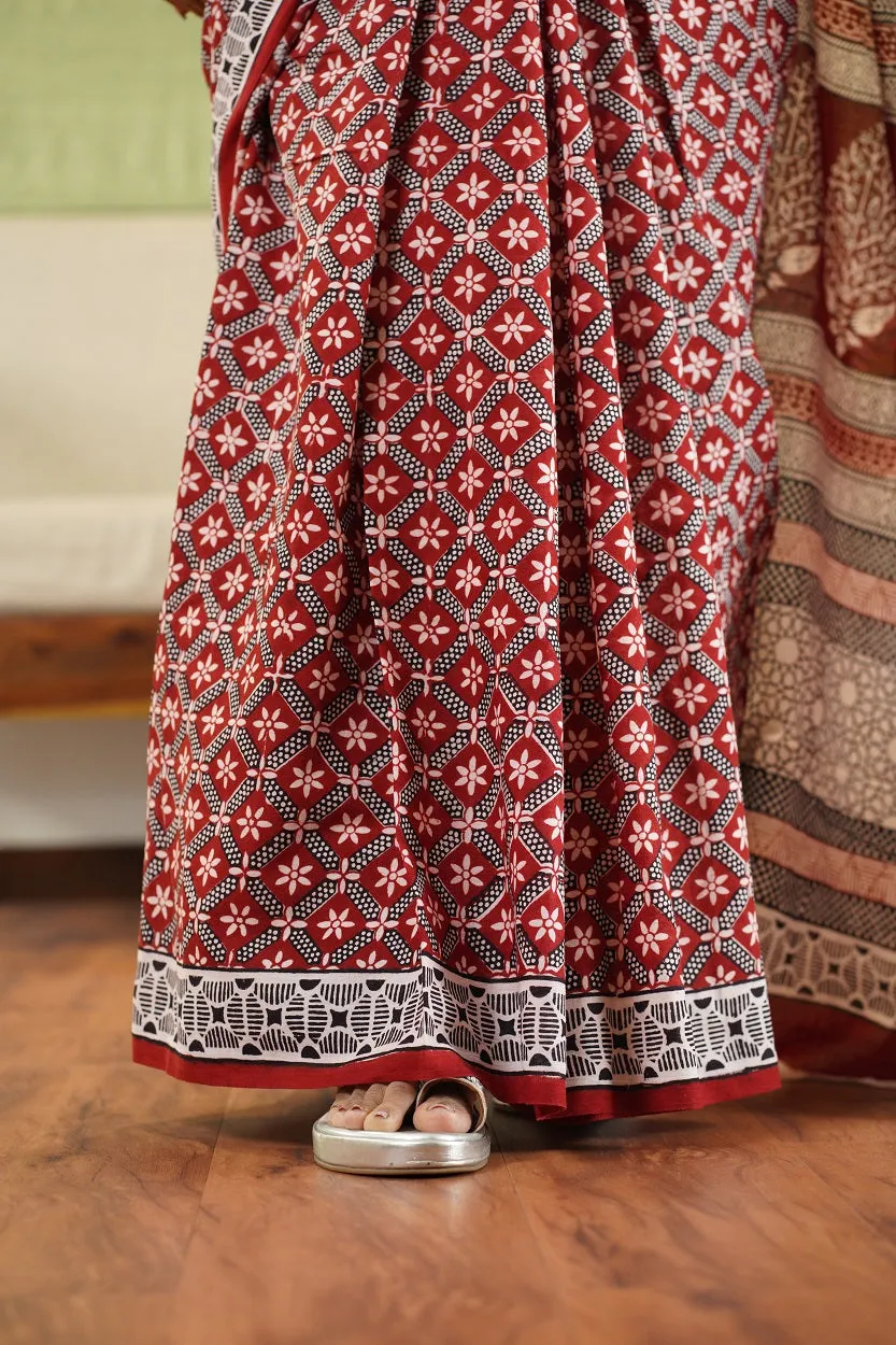 Bagh Hand Block Printed Cotton Saree