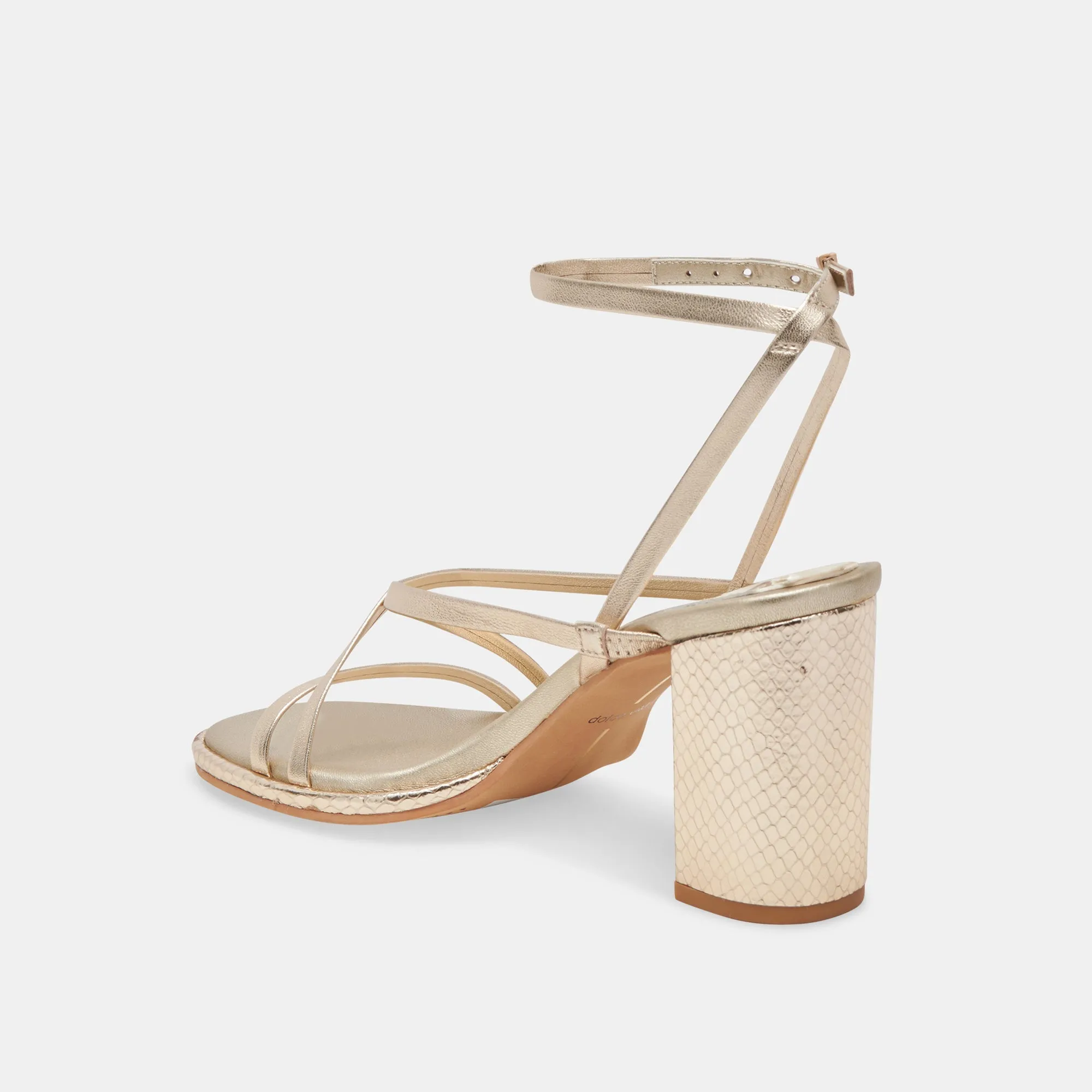 BARLY HEELS LIGHT GOLD METALLIC LEATHER - re:vita