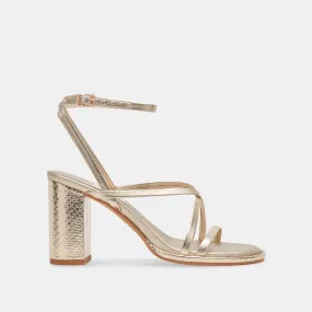 BARLY HEELS LIGHT GOLD METALLIC LEATHER - re:vita