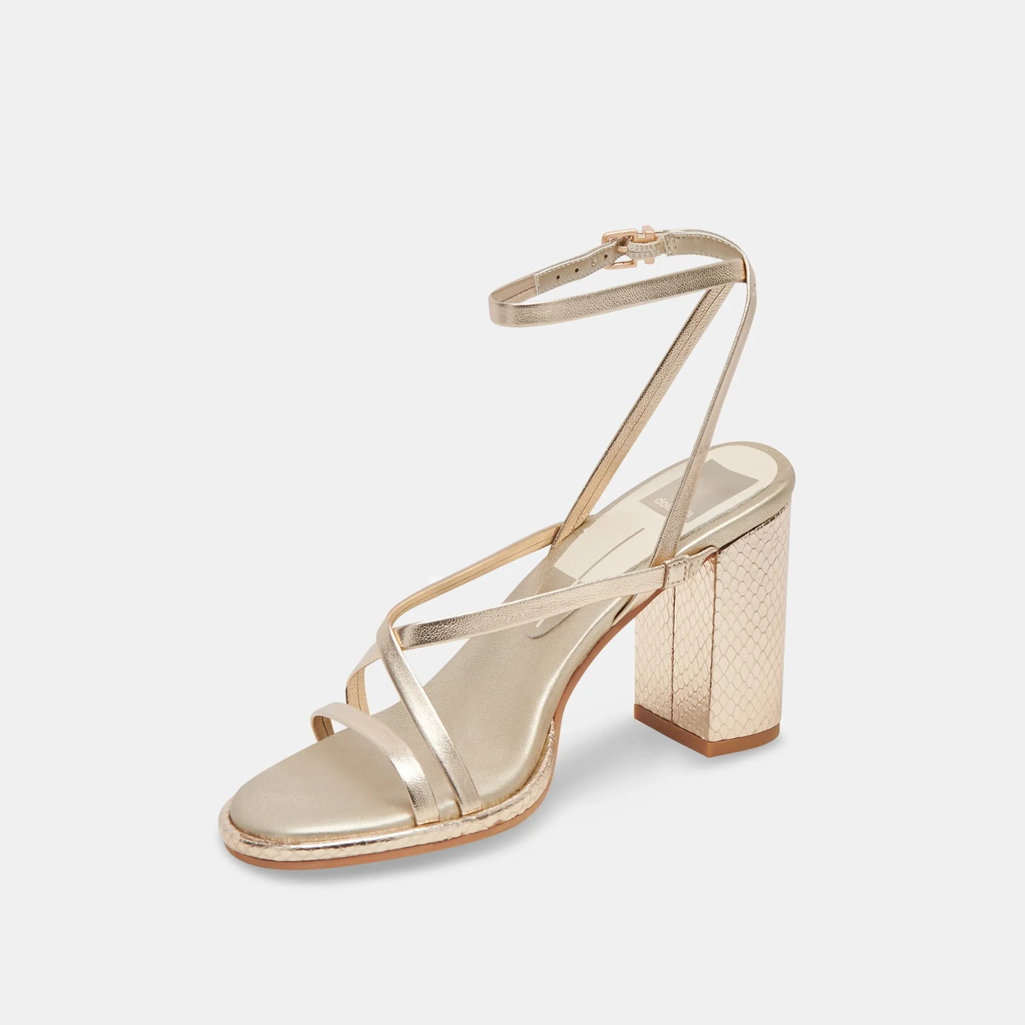 BARLY HEELS LIGHT GOLD METALLIC LEATHER - re:vita