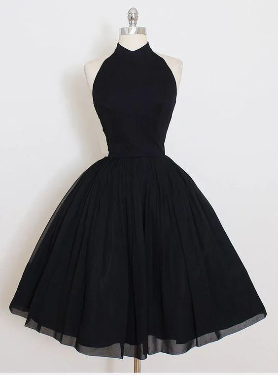 Black Homecoming dress Simple Chiffon Cheap Homecoming Dress ER001