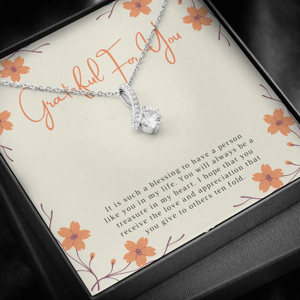 Blessed and Grateful Thank You Necklace