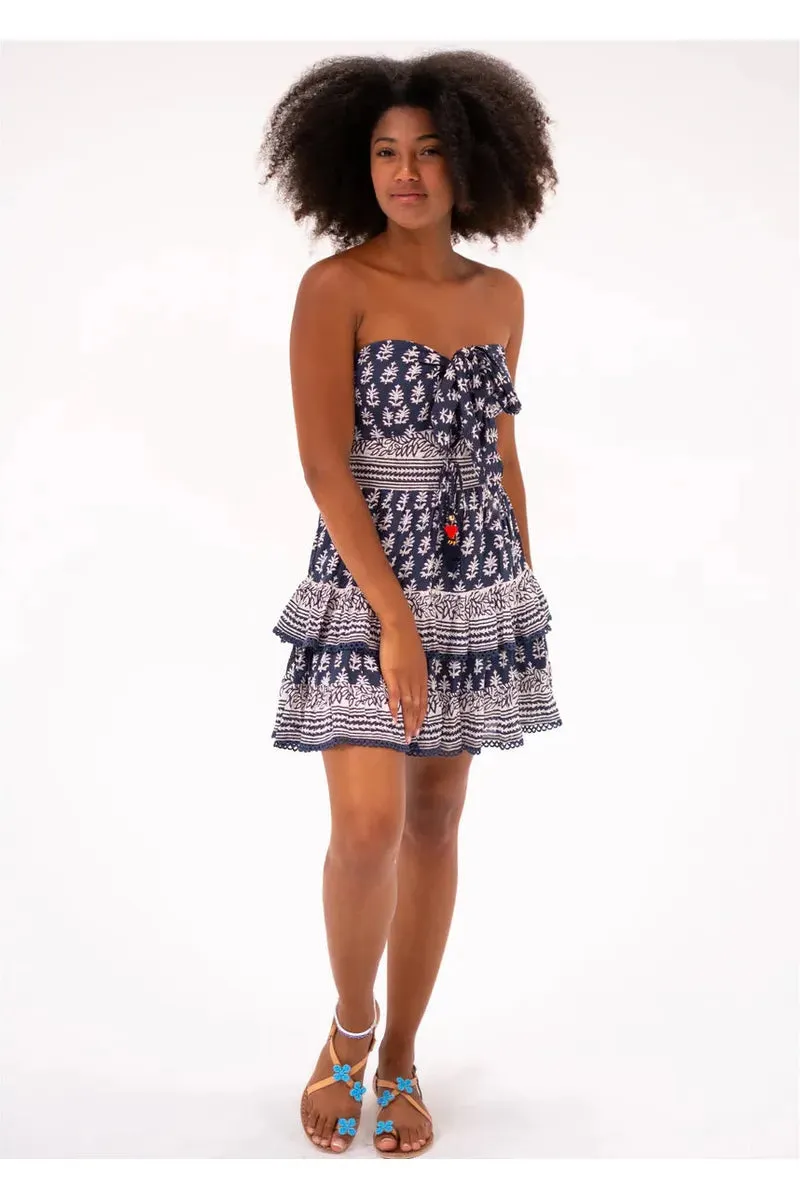 Blue Paisley Halter Top Ariel Mini Dress