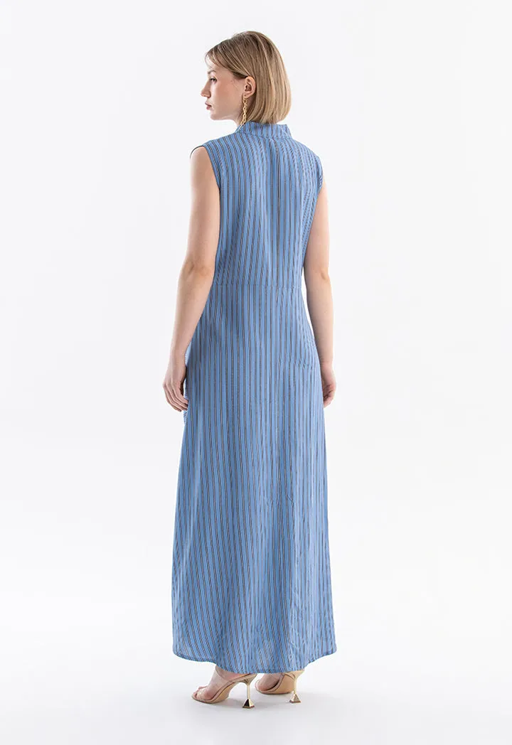 Blue Vertical Stripe Dress