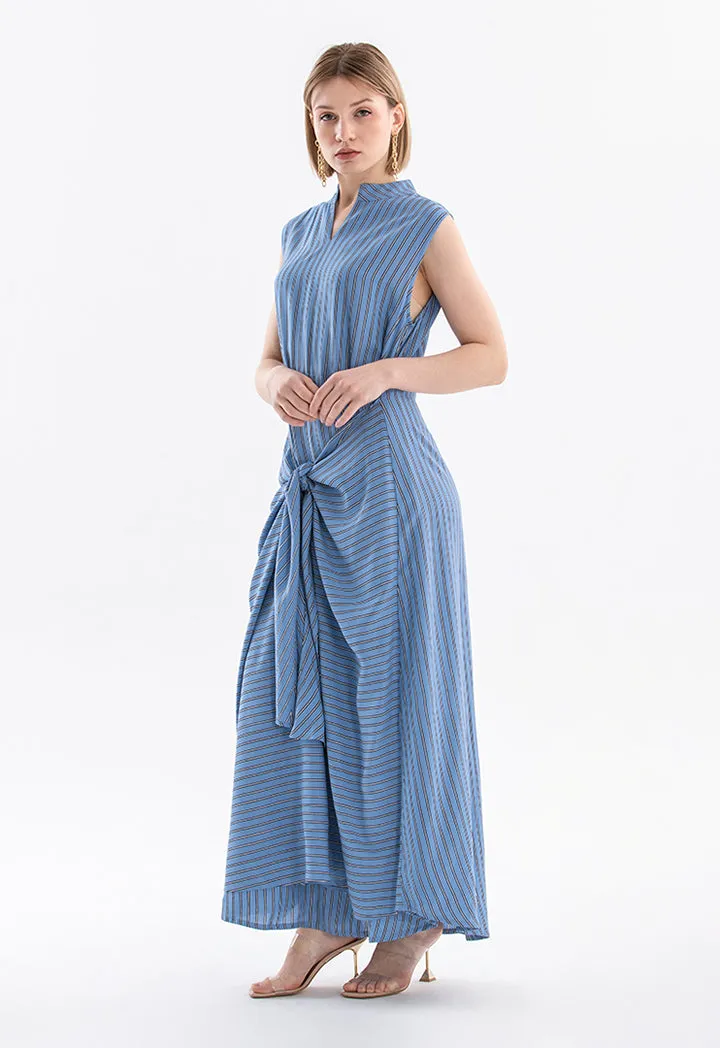 Blue Vertical Stripe Dress