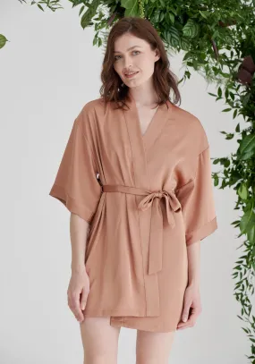 Bridesmaid Satin Robe - Almond