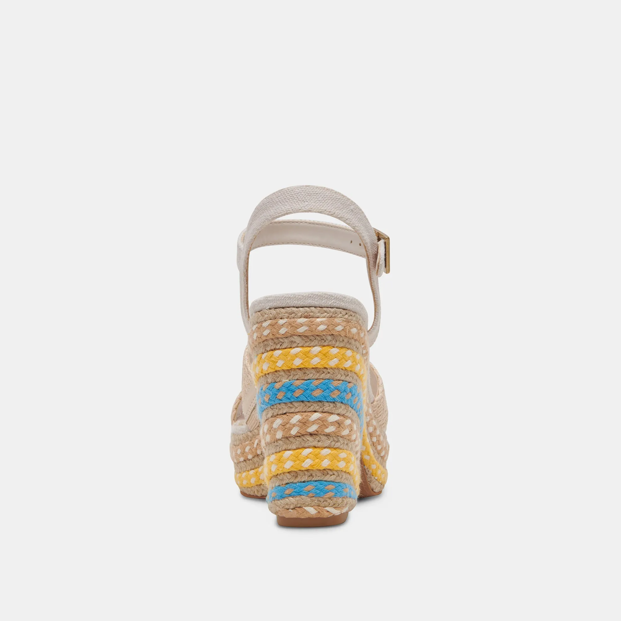 CALE HEELS CITRUS MULTI RAFFIA