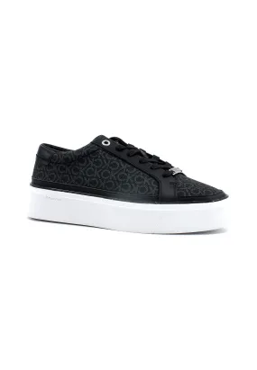 CALVIN KLEIN Flatform Cupsole Sneaker Donna Monogram Black HW0HW01420