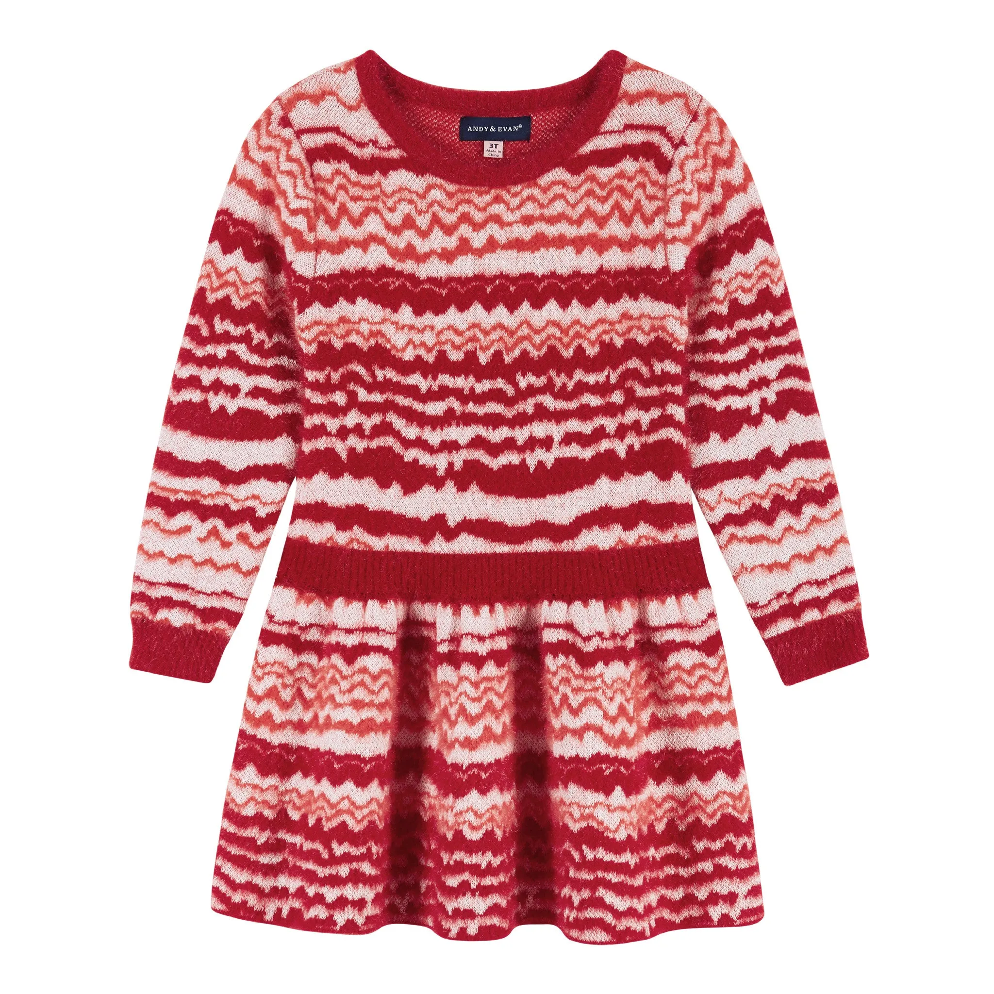 Candy Cane Knit Sweater Dress | Red