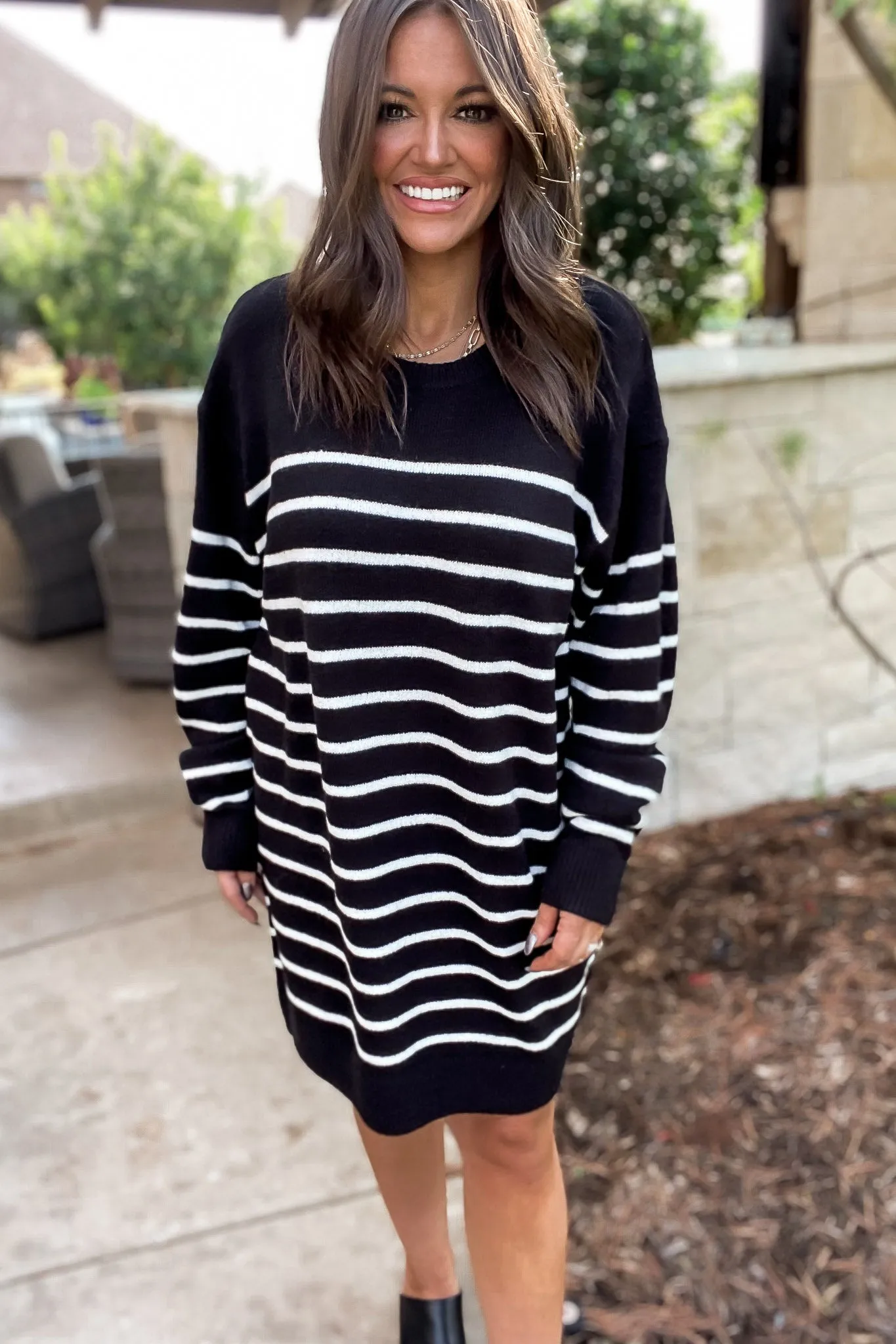 Casually Chic Striped Sweater Dress