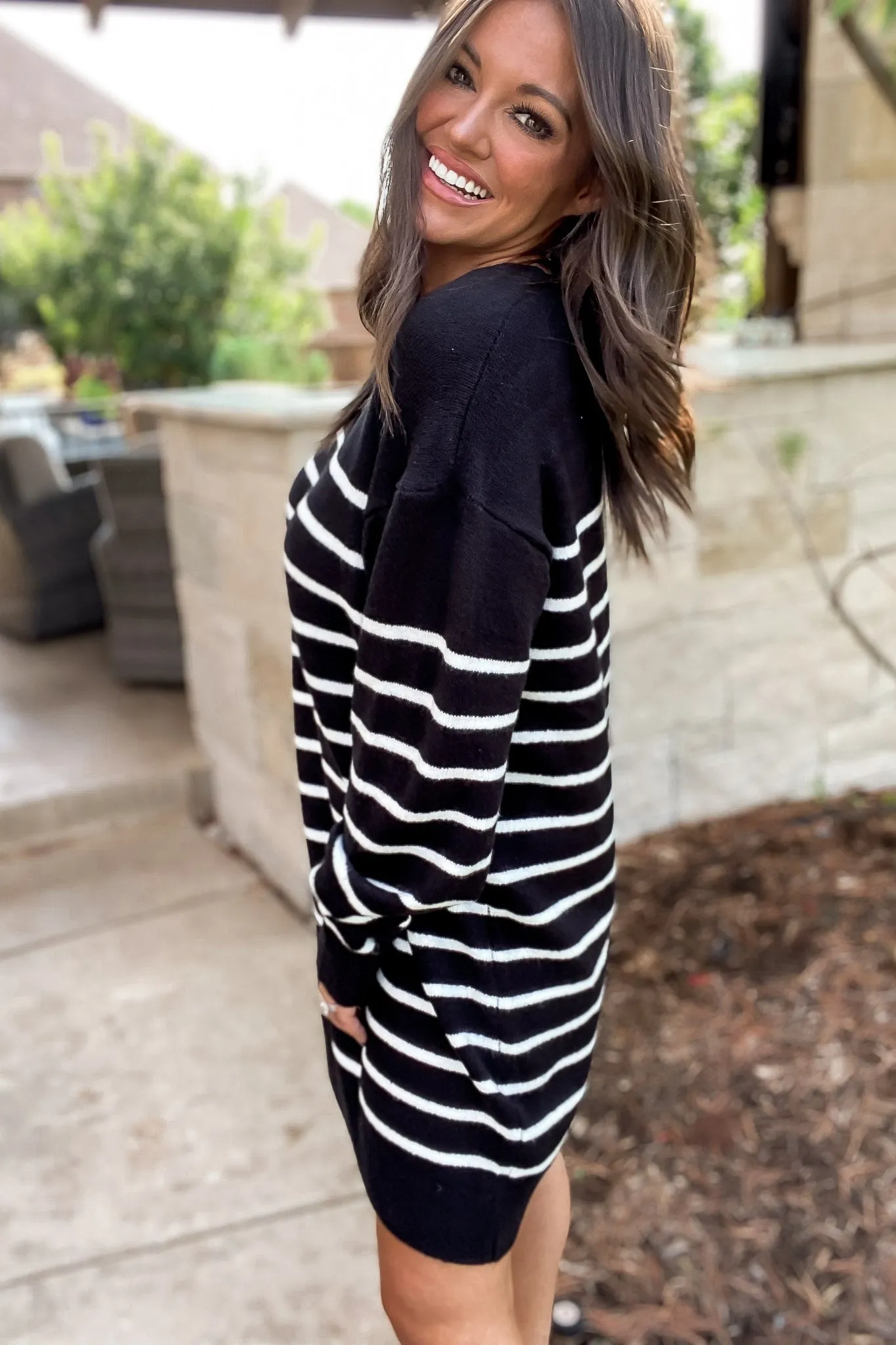 Casually Chic Striped Sweater Dress