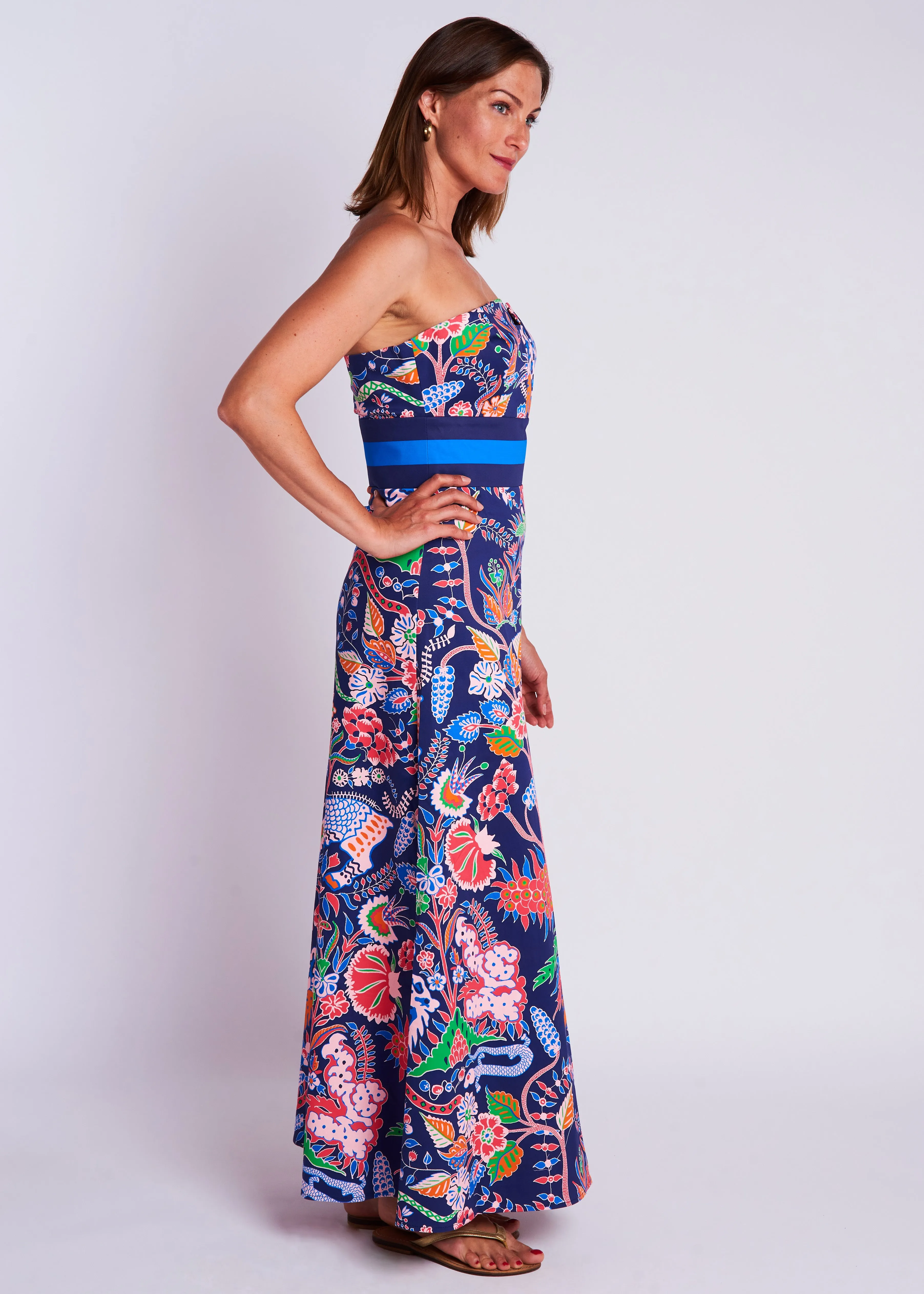 Cece Gown - Eden Navy Multi