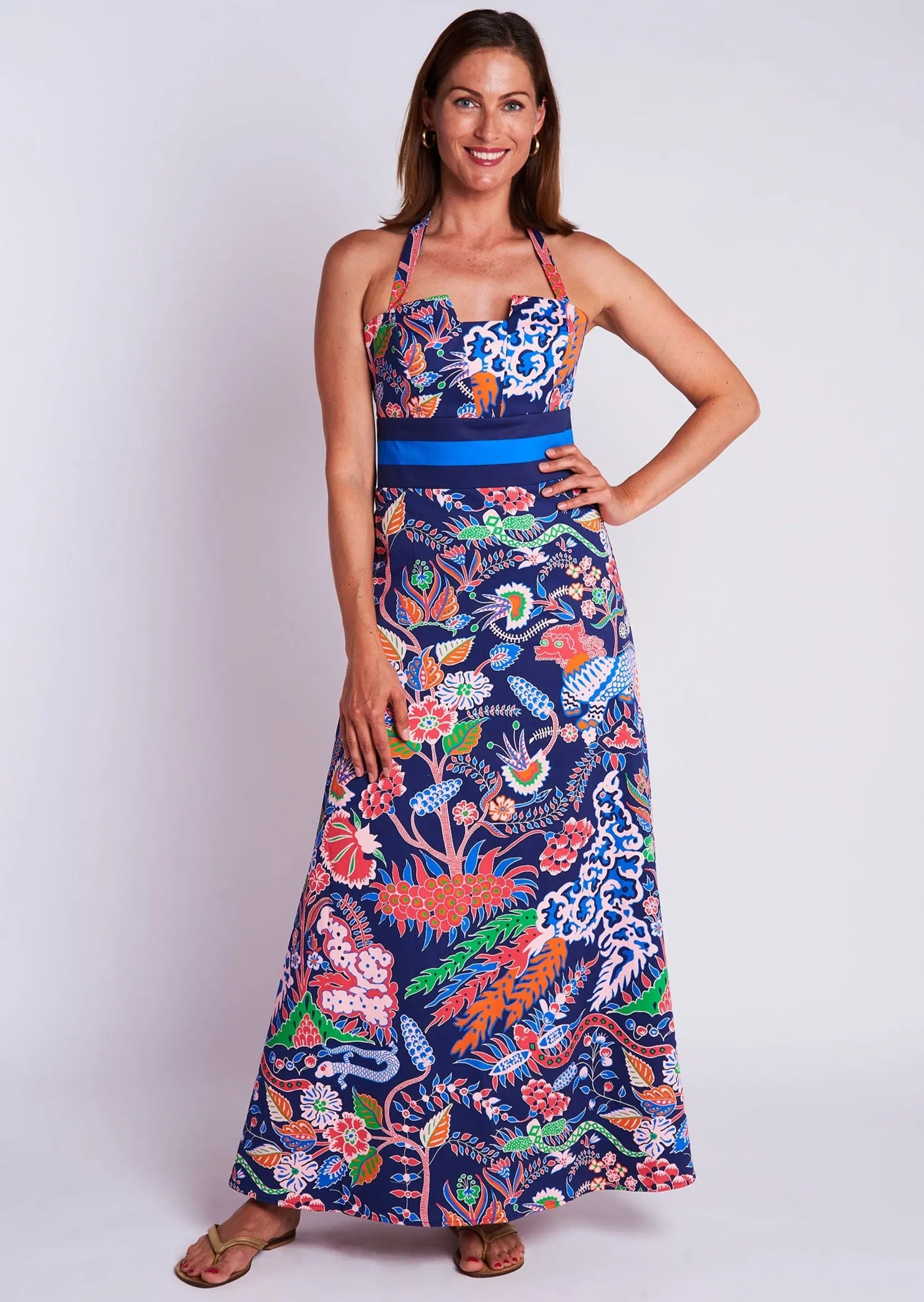 Cece Gown - Eden Navy Multi