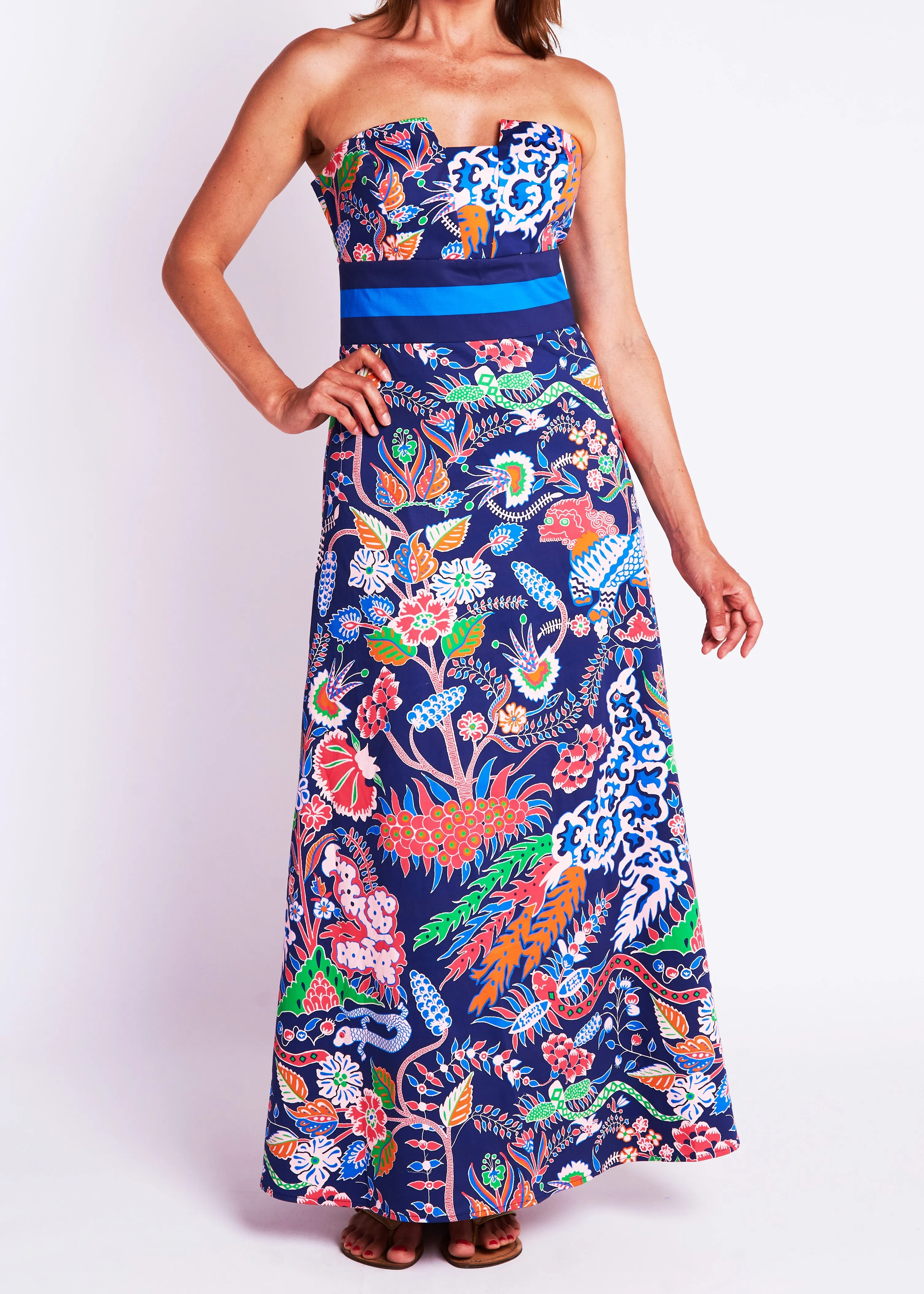 Cece Gown - Eden Navy Multi