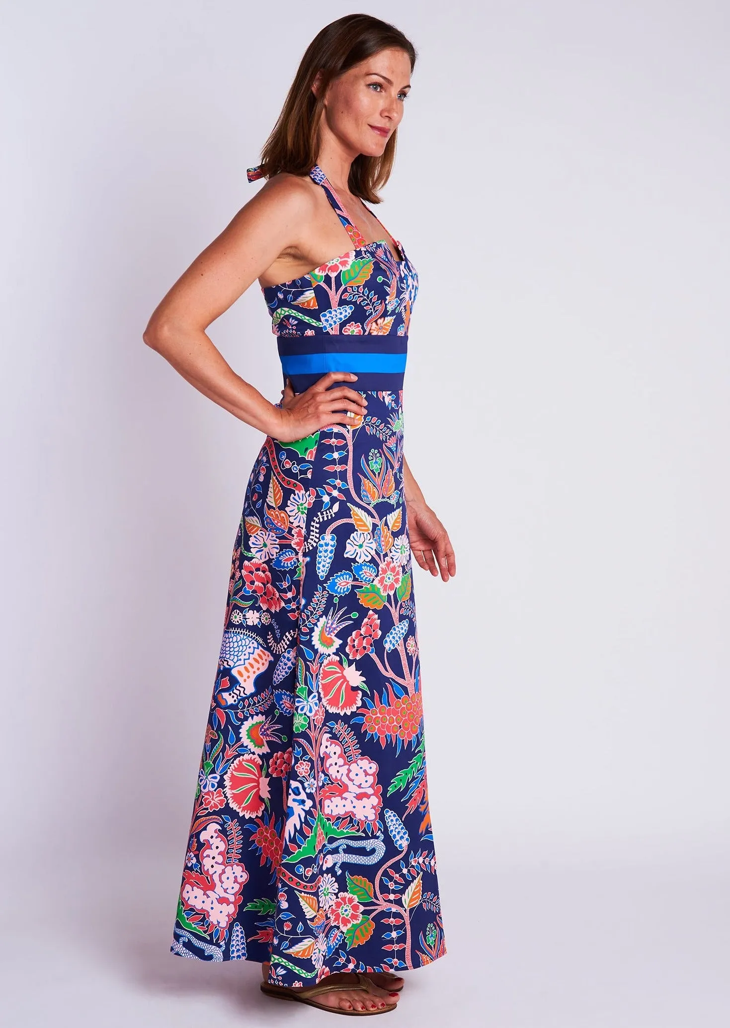 Cece Gown - Eden Navy Multi