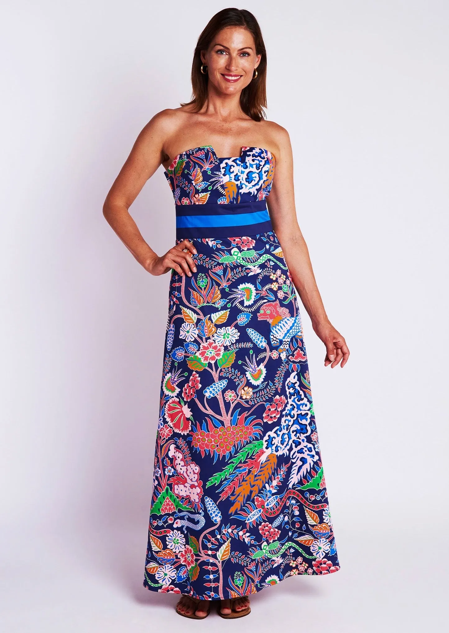 Cece Gown - Eden Navy Multi