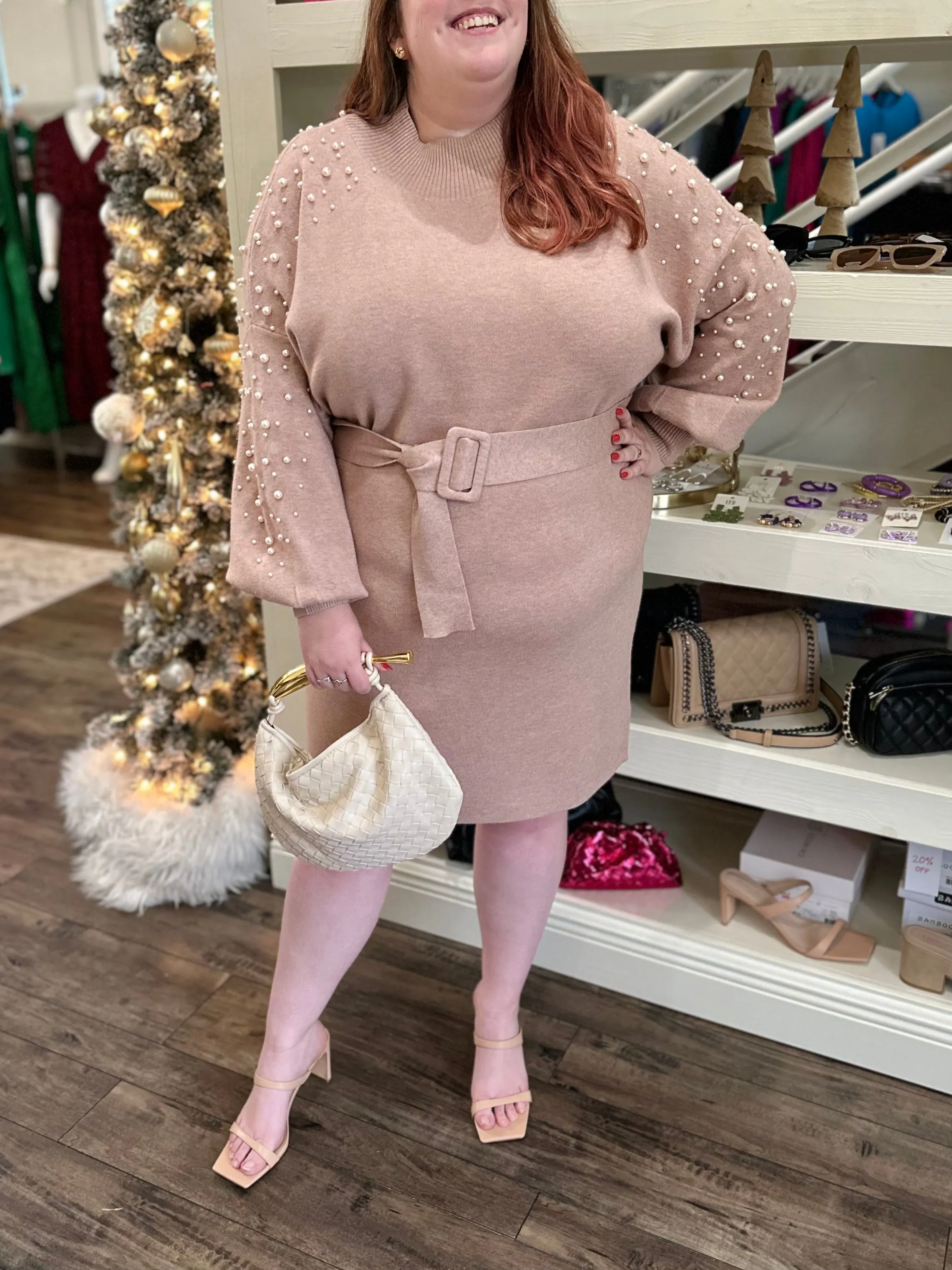 Curvy Pearl Sweater Dress