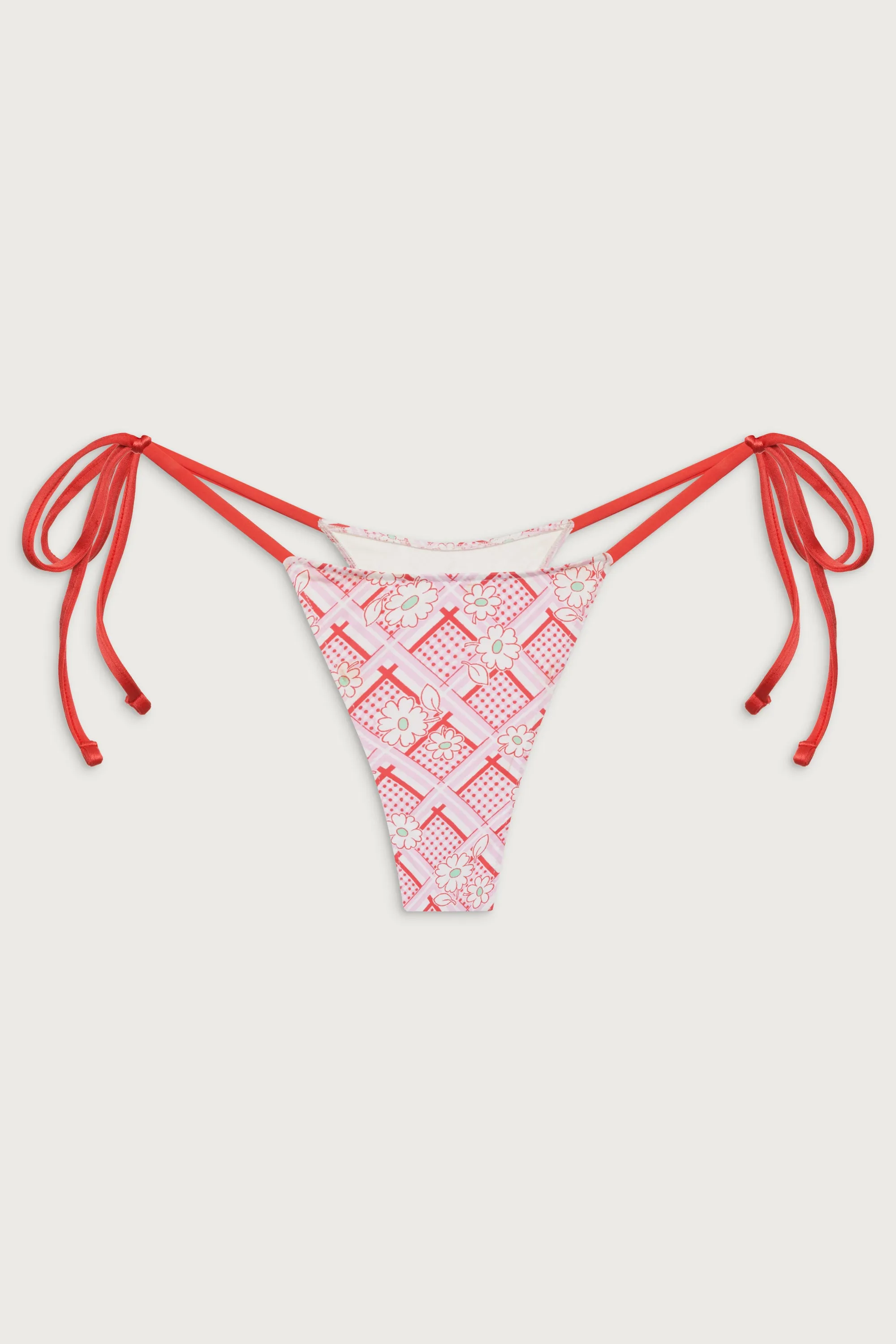 Divine Skimpy Floral Bikini Bottom - Red Rover