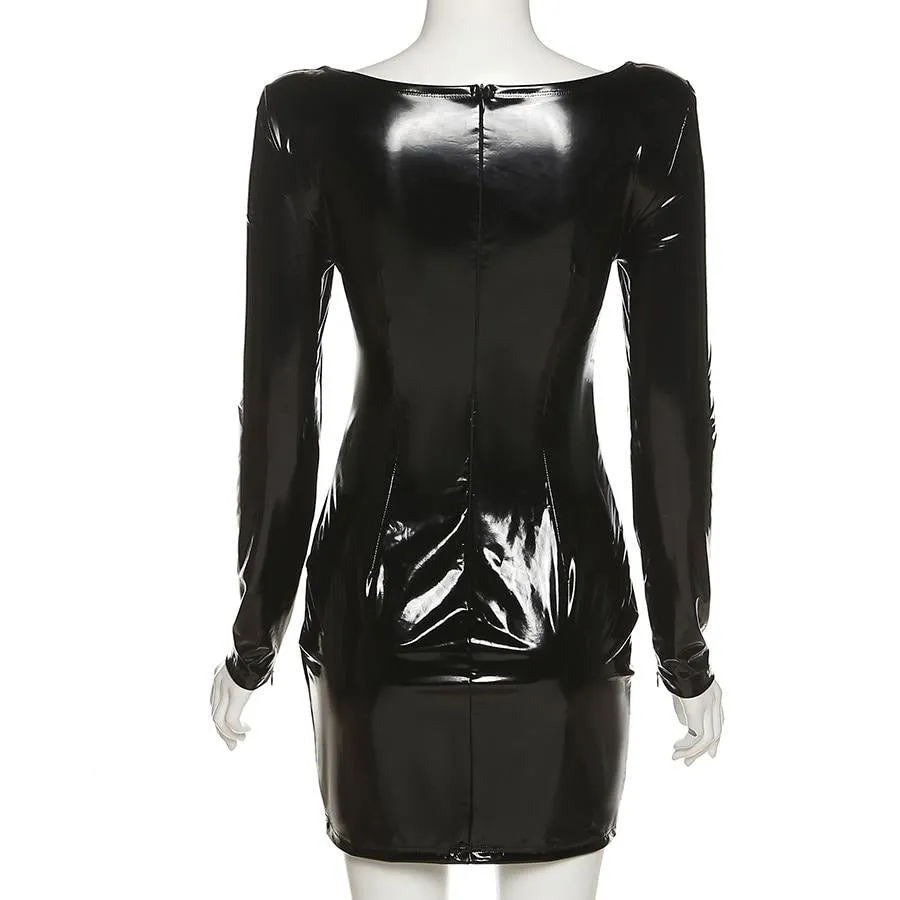 Elise PU Leather Dress