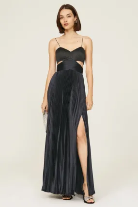 Elodie Pleated Cutout Gown