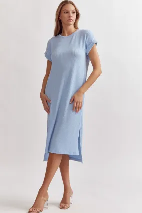 Entro Ribbed Short Sleeve Midi Dress