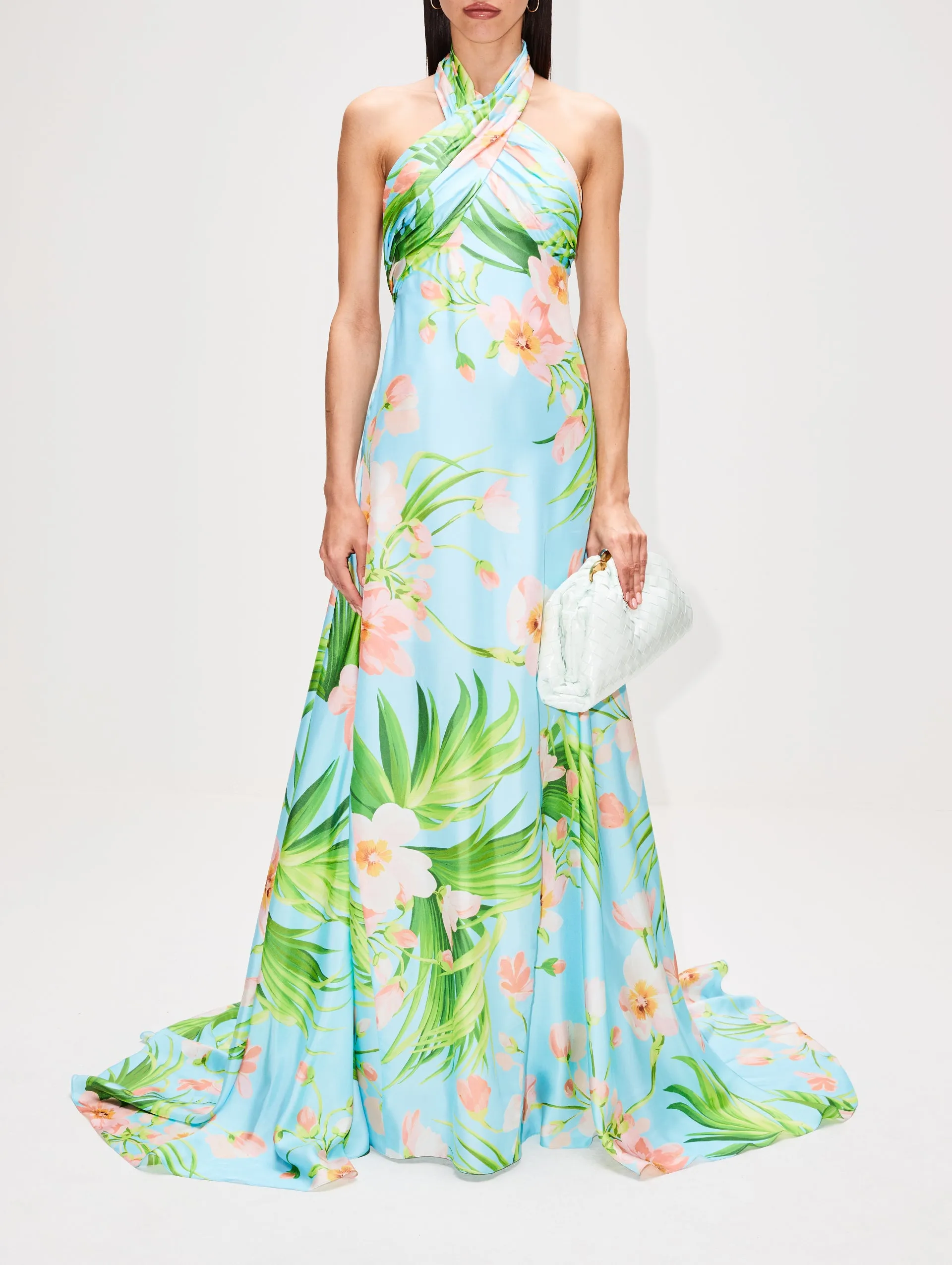 Gathered Halter Gown