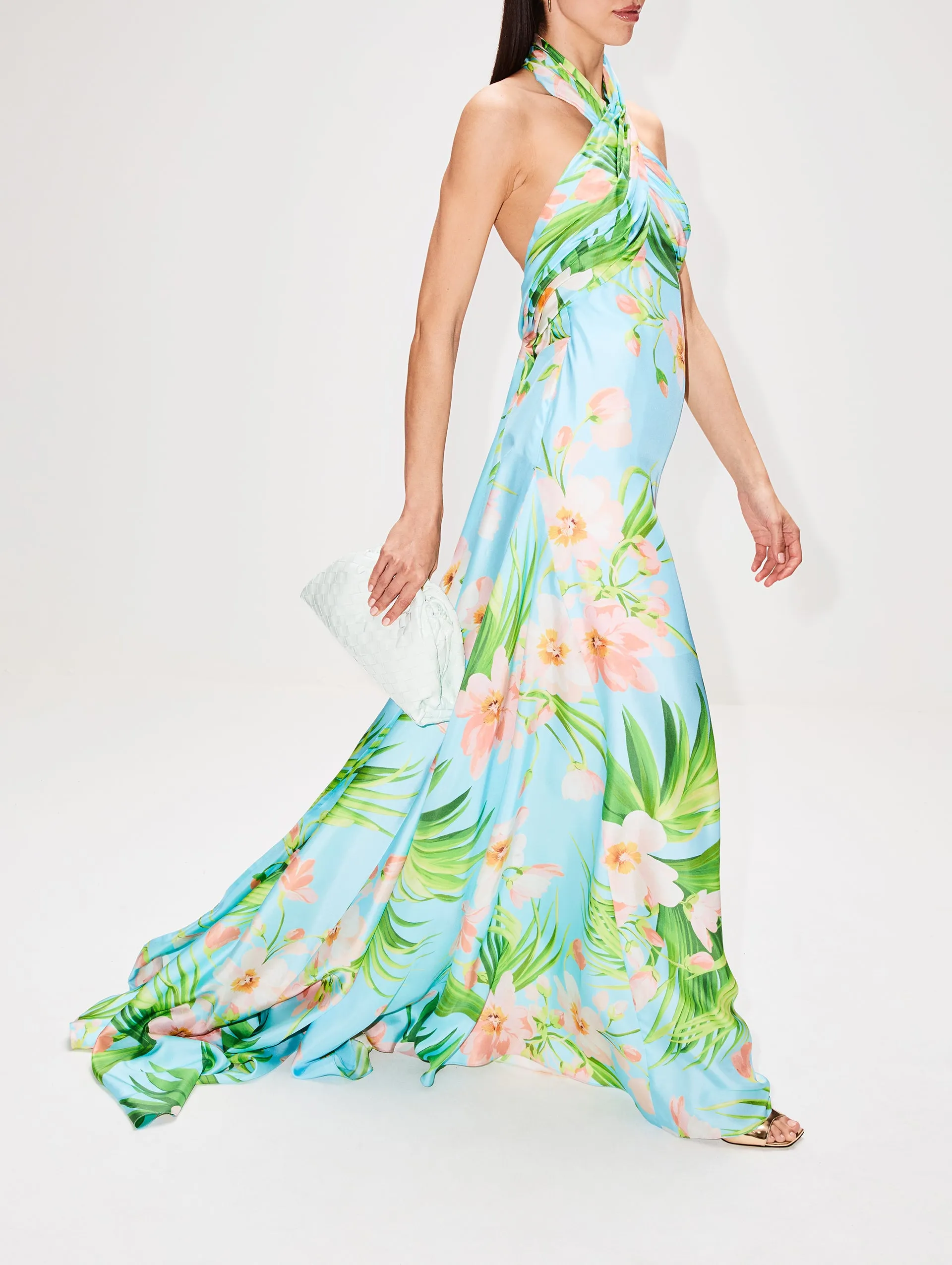 Gathered Halter Gown