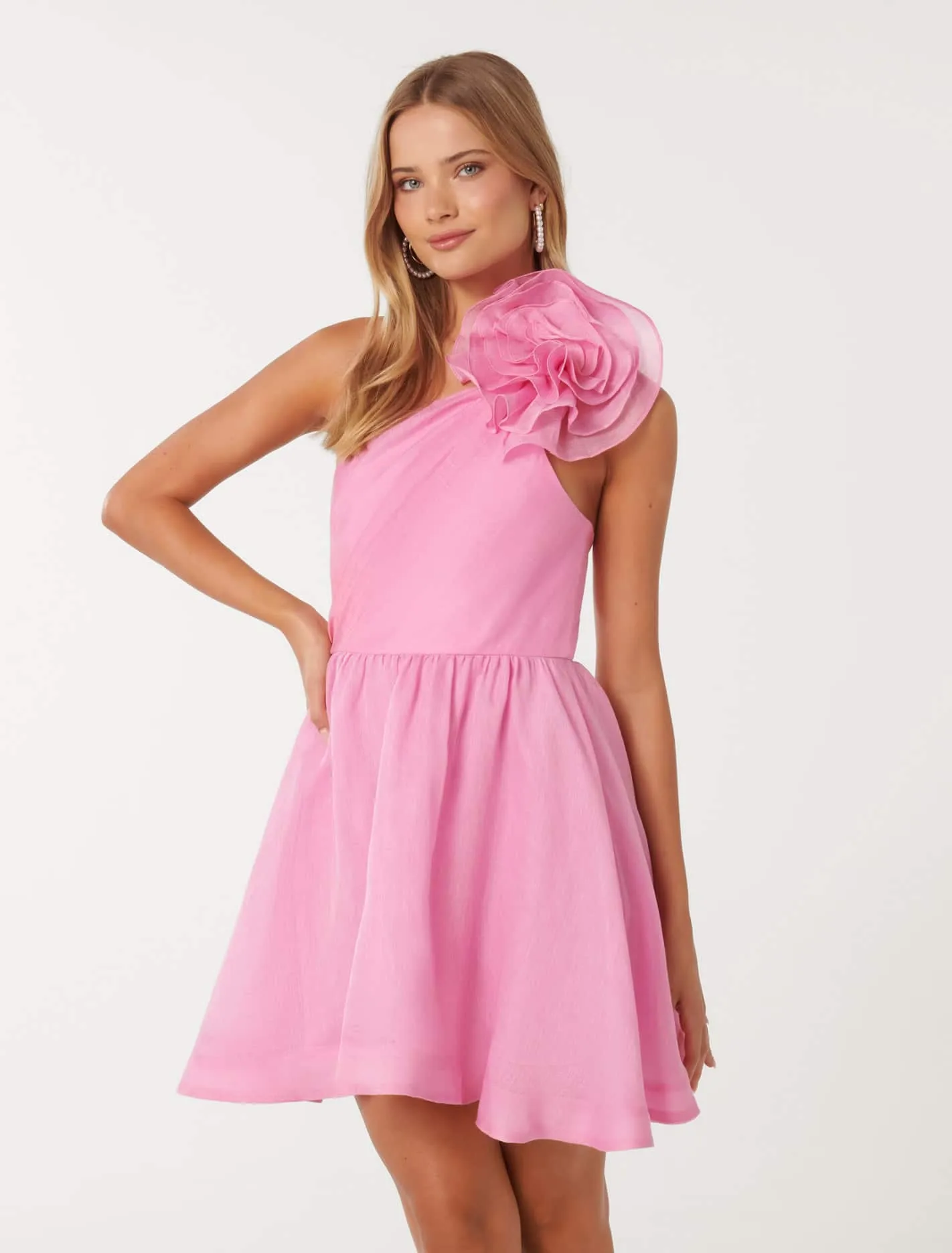 Gigi Silk Rosette Mini Dress