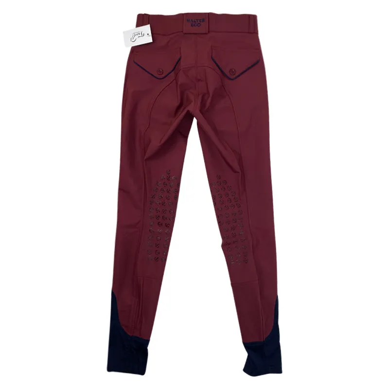 Halter Ego 'Perfection' Breeches in Burgundy/Navy Piping - Women's 25/26