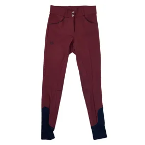 Halter Ego 'Perfection' Breeches in Burgundy/Navy Piping - Women's 25/26