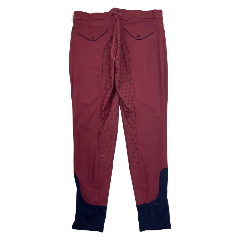 Halter Ego 'Perfection' Full Seat Breeches in Burgundy/Navy - Women's 37/38