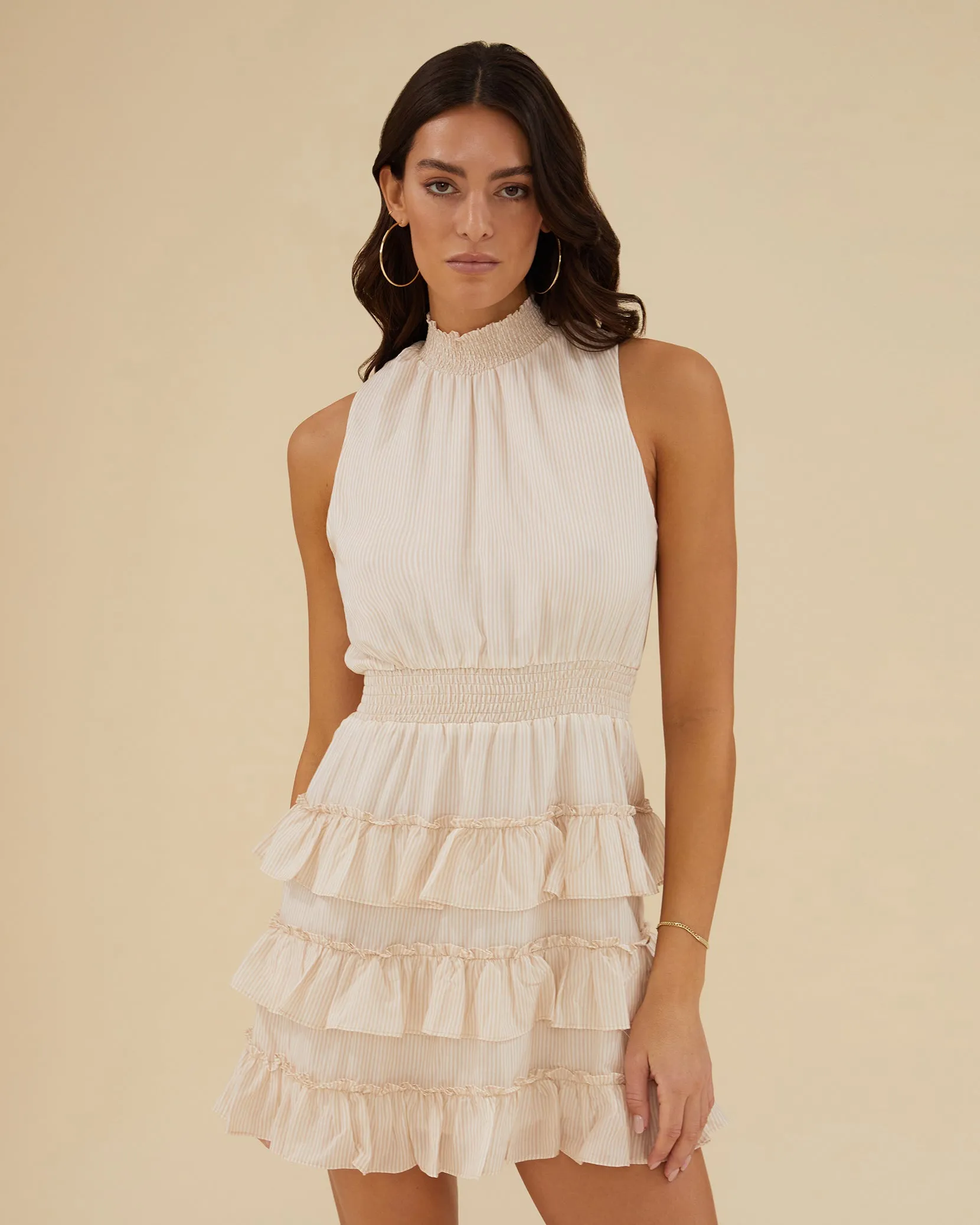 Halter Ruffle Mini Dress