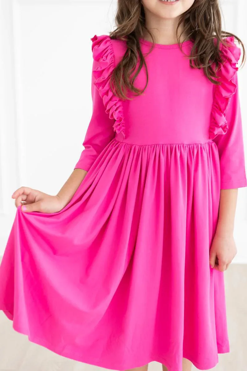 Hot Pink Ruffle Twirl Dres