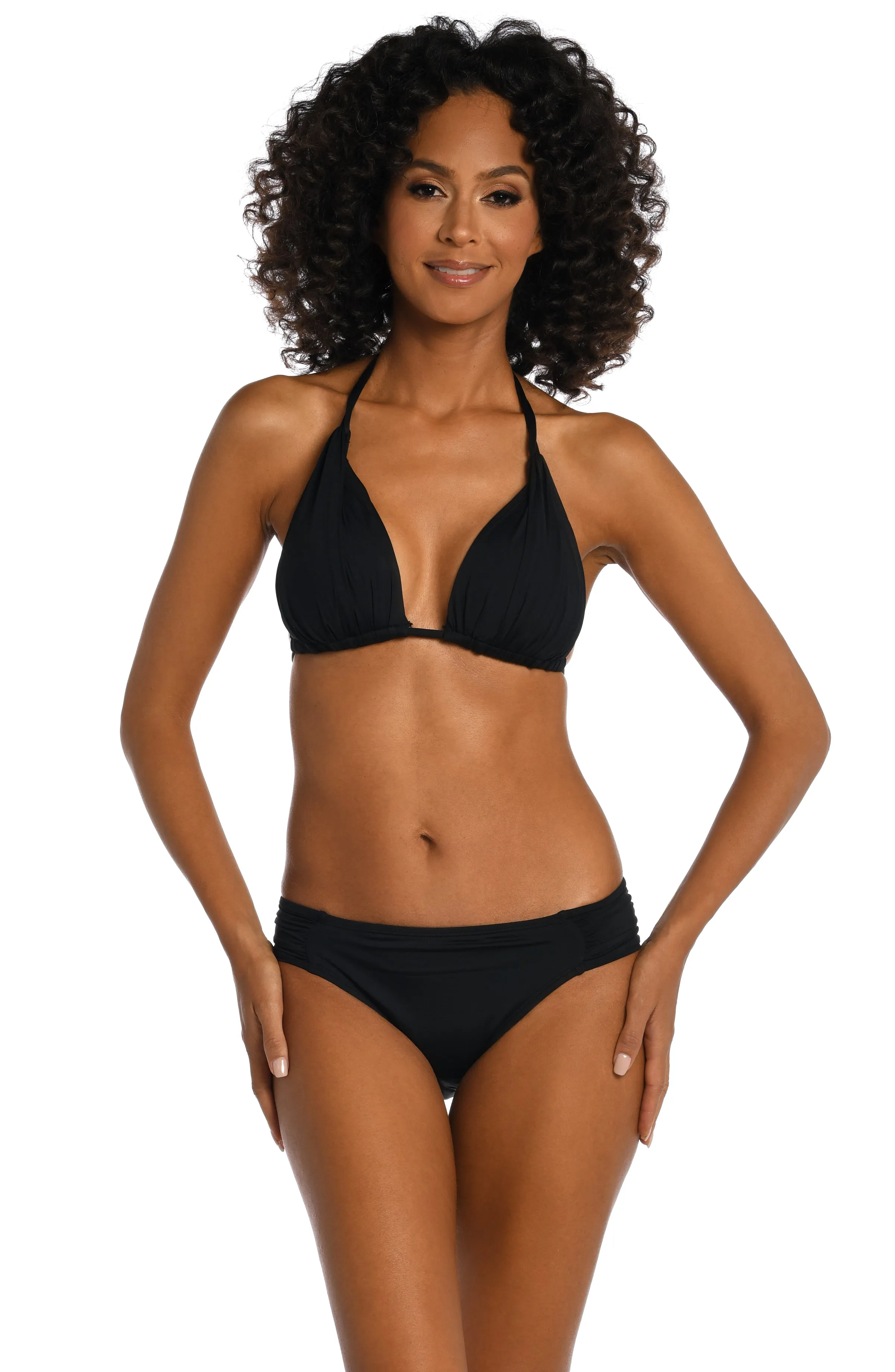 Island Goddess Halter Triangle Top - Black