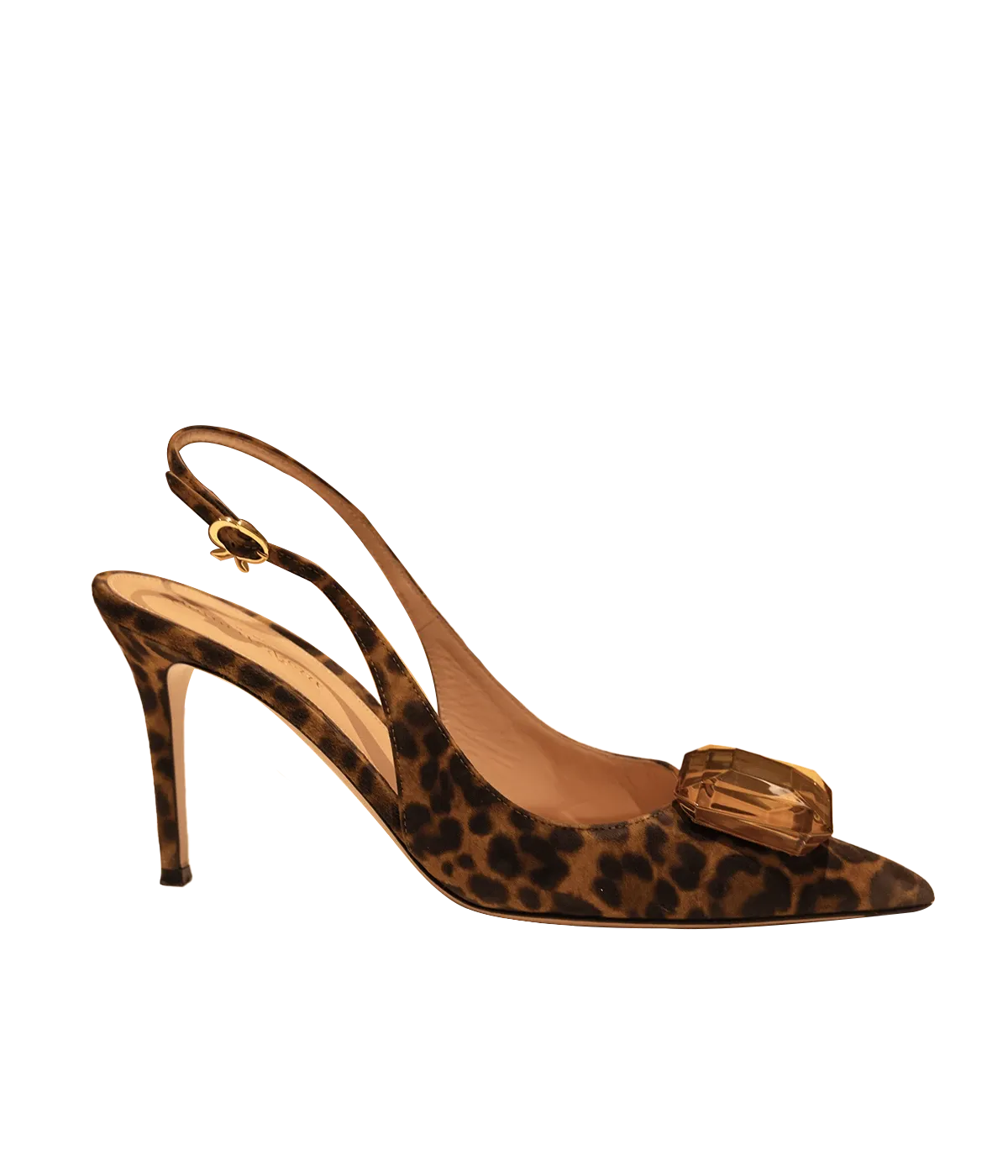 Jaipur Sling Stiletto 85 in Almond Leopard