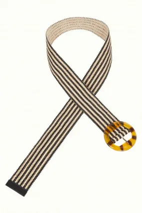 King Louie Black Striped Belt