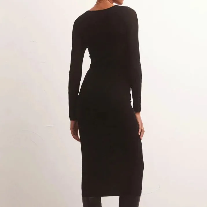 Liza Sweater Mesh Dress (Black)