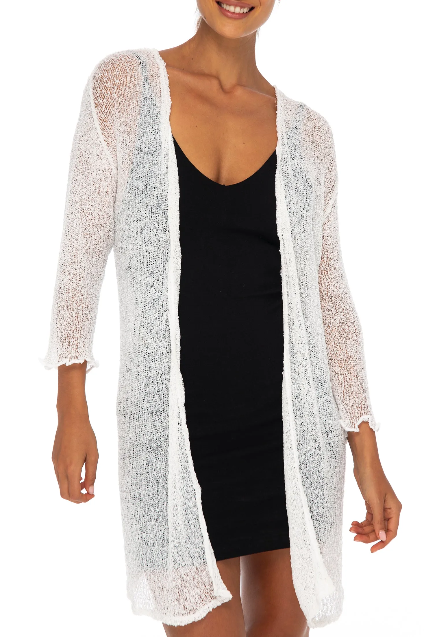 Long Open Front Kimono Jacket Shrug