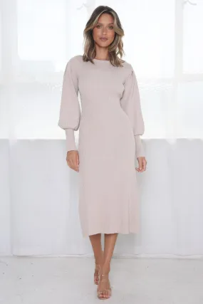 Lori Bell Sleeve Dress - Beige