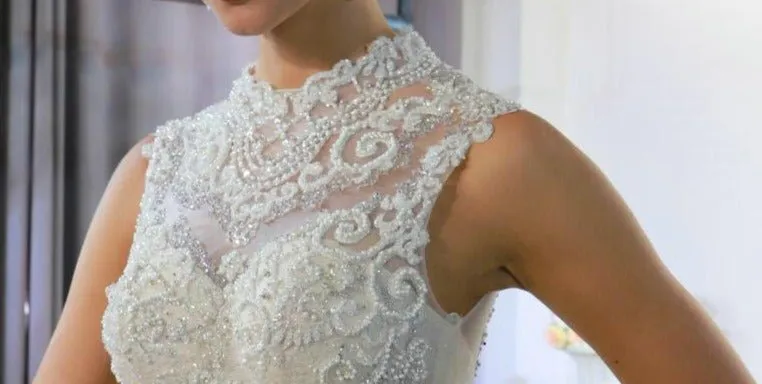 Luxury Full Beading Lace Wedding Dress