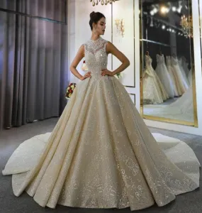 Luxury Full Beading Lace Wedding Dress